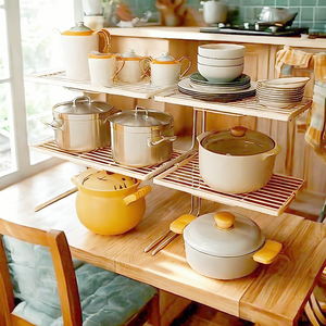 Tiết kiệm không gian lưu trữ nhiều lớp kệ cho tủ quần áo nhà bếp và nhà tổ chức quần áo chậu và nhiều hơn nữa một cách dễ dàng - Product Image 2