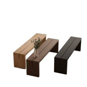 Banco de Madera Maciza de Nogal y Pino Negro, Color Natural, Resistente, Taburete para el Hogar, Banco para Entrada, Banco para Cambiar Zapatos, Banco para Sofá - Product Image 4