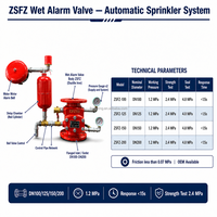 Katup Alarm Basah ZSFZ DN100 DN150 DN200 1.2MPa Sistem Sprinkler Otomatis Ruang Tunda Alarm Motor Air OEM Besi Cor Tahan Lama