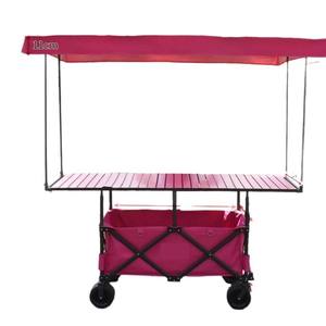 Chariot pliable d'extérieur Jerilo-A personnalisé avec roues larges, chariot de jardin, de plage et de camping avec pare-soleil amovible - Product Image 6