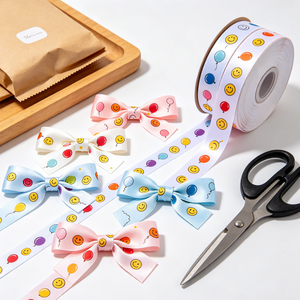 OEM Custom Width Children's Day Recycled <b>PET</b> 100% Polyester Satin Ribbon Roll Ribbon Bow <b>Blank</b> For Handmade Gift Bow DIY Craft - Product Image 1