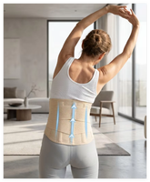 Ceinture de soutien lombaire respirante HKJD avec logo personnalisé, double sangle de traction et baleines rigides pour sciatique et hernie discale