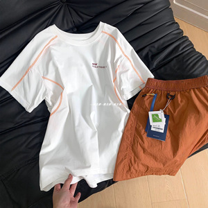 T-shirt pour homme North & South Family, en mélange de coton, séchage rapide, respirant, coupe ample, décontracté, imprimé lettres, été, sport de plein air, manches courtes - Product Image 3
