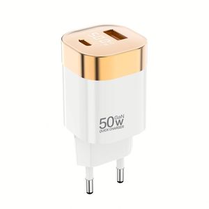 อะแดปเตอร์ชาร์จ GaN 50W รองรับทั่วโลก ชาร์จเร็ว USB Type C พร้อมพอร์ต A+C สำหรับโทรศัพท์และแล็ปท็อป - Product Image 3