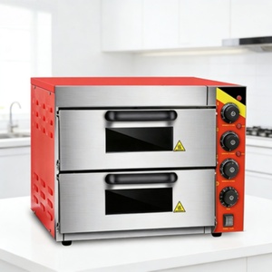 เตาอบไฟฟ้าสองชั้นแบบตั้งโต๊ะ พร้อมระบบควบคุมอัตโนมัติ 220V สำหรับร้านเบเกอรี่ขนาดเล็ก ร้านพิซซ่า โรงแรม และร้านอาหาร - Product Image 1