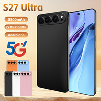 Smartphone S27 Ultra 5G Android 15 Écran LCD HD 120Hz de 7,3 pouces 16 Go de RAM 1 To de stockage Appareil photo 108MP Double SIM Débloqué