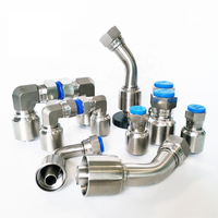 Raccord de tuyau hydraulique monobloc en acier au carbone Swagelok Parker à connexion rapide, types JIC, métrique, BSP, ORFS, femelle, mâle, à bride SAE