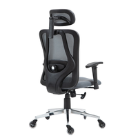 Chaise de bureau commerciale à dossier haut, entièrement en maille, ergonomique, pivotante, avec appui-tête réglable, design moderne, en tissu PU