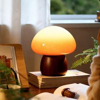 Lampe de table champignon à spectre complet, design vintage, rechargeable, protection oculaire, décorative pour chambre, chevet, bureau, salon