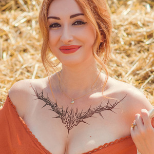 Semi permanente ali d'angelo Underboob tatuaggio adesivo a base <span class=keywords><strong>di</strong></span> piante Non tossico sicuro per la pelle resistente al sudore 3D temporaneo Body Art - Product Image 1