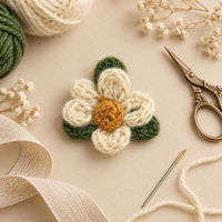 Applique florale au crochet de 5 cm, patch marguerite vintage en fil pour vêtements d'enfants, sacs, accessoires pour cheveux, garniture décorative pour couture DIY
