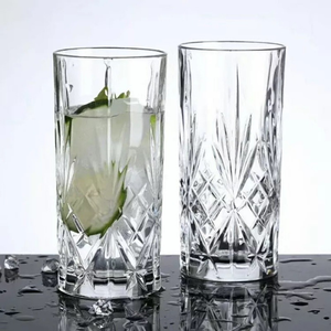 Großhandel Direct Crystal Lead Free Stilvolle Vintage Whisky Gläser Bar Longdrink Getränke glas geprägt Highball Glas Tasse - Product Image 6
