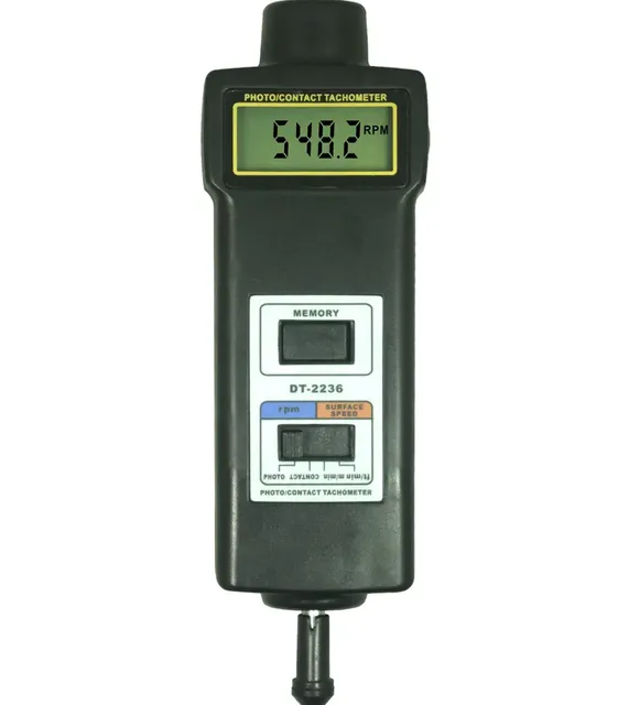 DT-2236 2in1 Digital Contact and Non-Contact Tachometer Laser / Photo / W/ ft & M/min RPM Auto Ranging