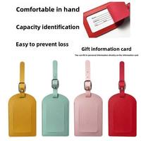 Étiquette de bagage moderne en cuir PU Sunrise avec logo personnalisé, étiquette d'identité de voyage portable, breloque pour carte d'embarquement, idéale pour les cadeaux promotionnels