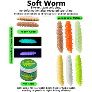 Soft Worm 38mm <b>Floating</b> Type Bait For Freshwater Fish Lure <b>Fishing</b> - Product Image 2