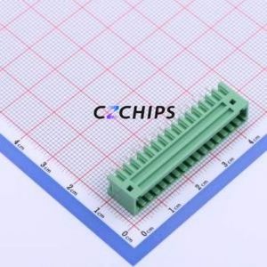 DB2EVC-2.54-16P-GN Plug-in Terminal Block Through hole,P=2.54mm Connector Board-to-Board / Socket - Closed 1x16P 2.54mm Green - Product Image 1