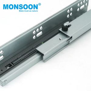 Glissière de <span class=keywords><strong>tiroir</strong></span> escamotable à double extension pour meuble de cuisine, style européen, fermeture amortie, dissimulée, à montage <span class=keywords><strong>sous</strong></span>-plaque, avec broches - Product Image 6