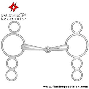 Fait sur mesure Eco pur 3 anneaux Gag Pessoa Bits en acier inoxydable Western Dutch Gag Bit allemand Silver Bits meilleur vendeur d'équitation - Product Image 2