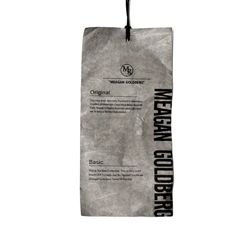 Custom Luxurious DuPont Paper Hangtags Waterproof Eco Paper Label Printed For Clothing