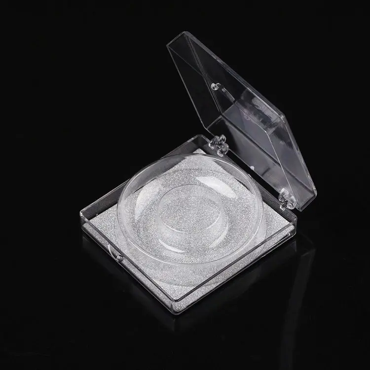ZL Square Holographic Acrylic Clear 3d Mink Eyelash Box Empty Transparent Glitter Luxury Eyelash Packaging Box