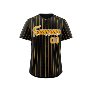2025 pabrik kustom Logo kancing cepat kering V-Neck bergaris kaus bisbol - Product Image 2
