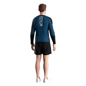 Rashguard à manches longues pour homme avec tissu anti-humidité, conçu pour les arts martiaux, le grappling et les entraînements en salle de sport - Product Image 3