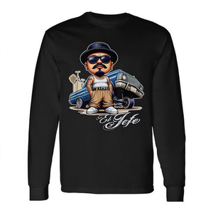 Camiseta de manga larga El Jefe Homie Chicano Lowrider con gráfico de coche mexicano para hombre - Product Image 2