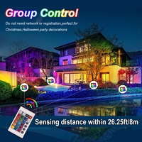Projecteur LED extérieur 220-240V RGB 50/100W avec télécommande, IP66, en aluminium moulé sous pression, prise EU, réflecteur de lumière LED