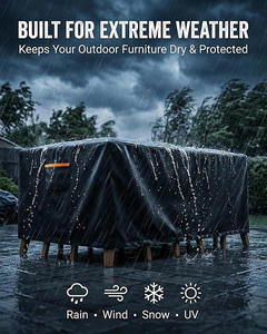 Housse de <span class=keywords><strong>protection</strong></span> pour mobilier de patio Oxford, housse <span class=keywords><strong>rectangulaire</strong></span> imperméable pour <span class=keywords><strong>table</strong></span> et chaises d'extérieur, résistante aux UV et au vent - Product Image 6