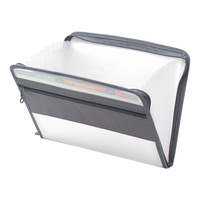 Porte-documents extensible à grande capacité, format A4, 13 pochettes, fermeture éclair, matériau PP, dossier accordéon, papeterie de bureau