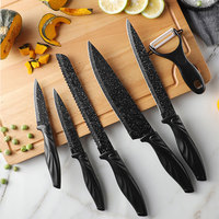 Ensemble de couteaux de chef modernes en acier inoxydable avec manche en plastique, design ambidextre JYTD26