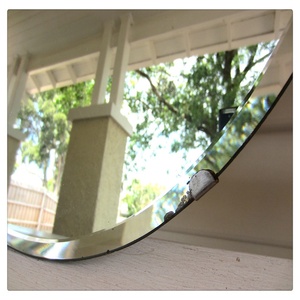 Frameless <b>Round</b> <b>Bathroom</b> Wall Mounted <b>Mirror</b> 24'' Beveled Polished <b>Round</b> <b>Mirror</b> for <b>Bathroom</b> Wall - Product Image 4
