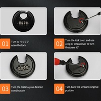 Hardened Stainless Steel Safety Padlock Keyless Outdoor Combo Gate 4 Digit Combination Password Smart Padlock