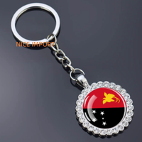 Porte-clés fleur en strass drapeau du Rwanda, très populaire, pour sac à dos, décoration de clés, breloque de portefeuille, souvenir de voyage
