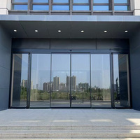 Portes automatiques en verre sur mesure, montées sur cadre, avec technologie de détection, coulissantes électriques, design moderne pour usage en magasin