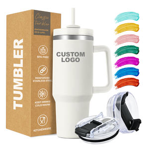 Gobelet isotherme en acier inoxydable à double paroi de 40 oz avec logo personnalisé, tasse à café de voyage, gobelet de 40 oz avec poignée - Product Image 1