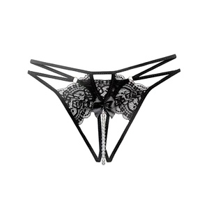 Lencería sexy de encaje transfronteriza para mujer, suministro ODM, con perlas seductoras y apasionadas, para contacto íntimo, fácil de llevar y quitar, tanga T-back - Product Image 5