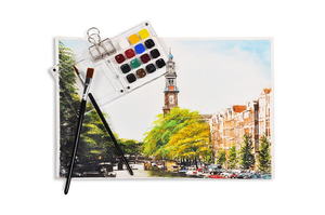 7 pièces de haute qualité en métal porte-crayon pliable ronde tête aquarelle animal pinceau set pour la peinture d’artiste. - Product Image 4