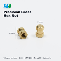 Écrou hexagonal en laiton de précision CNC sur mesure OEM M5, écrou de raccordement tourné non standard pour l'automobile IATF 16949