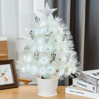 Grand arbre de Noël lumineux en fibre optique de luxe en PET, 60 cm, 90 cm ; Lanternes personnalisées pour table de Noël