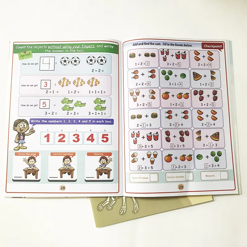 Print Children Math Activity Book Children Book Printing Book for Children