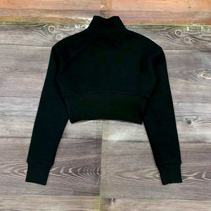 Sudadera con capucha de algodón polar de alta calidad para niños, casual, personalizada con bordado, para jóvenes, con cremallera de cuarto, estilo crop, tipo jersey, al por mayor - Product Image 4