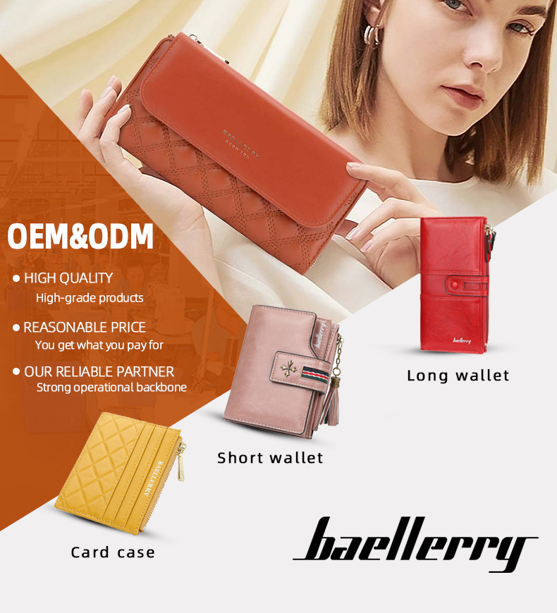 Portacarte Donna Baellerry Custom PU Leather Card Holder Designer  Minimalist Slim Front Pocket Rfid Wallet Card Holder