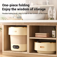 Mini lave-linge électrique pliable en plastique pour la maison, capacité de 13 L, adapté aux dortoirs, pour les vêtements de bébé et les sous-vêtements