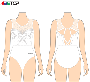 Classique <span class=keywords><strong>blanc</strong></span> et noir body filles scène porter sans manches gymnastique <span class=keywords><strong>justaucorps</strong></span> strass personnalisé enfants compétition tenues - Product Image 5
