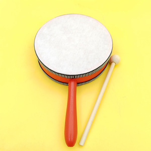 Tambor de Mano de Piel de Oveja Sintética de Doble Cara de 6/8 Pulgadas, Instrumento de Percusión, Juguete Musical para Bebés y Niños, Ayuda para la Enseñanza Musical - Product Image 4