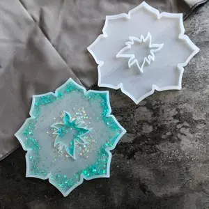 Hoa 3D Coaster Silicone Khuôn Nhựa Epoxy Sakura Khay Trà Khuôn Hoa Anh Đào Tấm Moules Cho Trang Trí Nội Thất