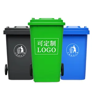 Sıcak satış dayanıklı 100L plastik büyük kalınlaşmış çöp tenekesi çöp çöp kutusu açık