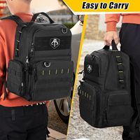 Sac à dos tactique en denim Rexmica pour hommes, 3 pochettes à outils, résistant à l'eau, épaulettes rembourrées, ceinture
