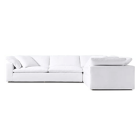 Canapé d'angle modulable en tissu doux et confortable, design élégant et personnalisable pour salon de villa
